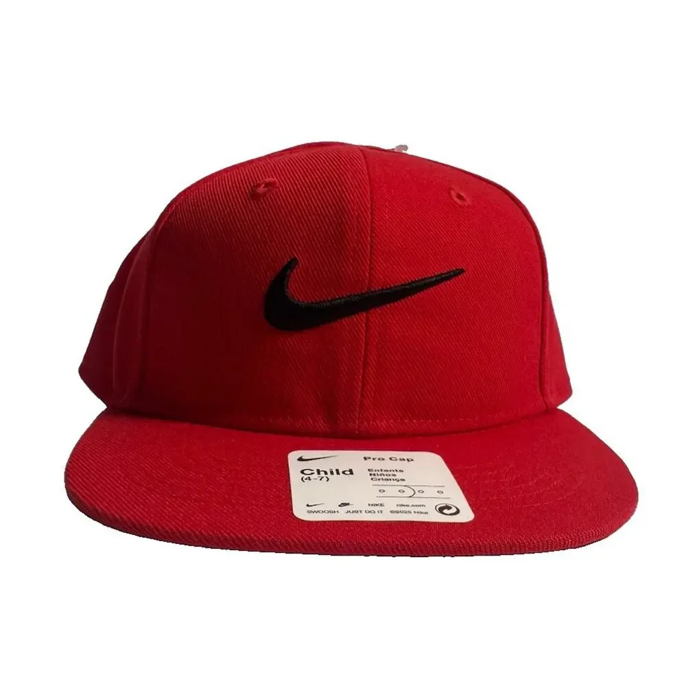 Nike Pro Cap Youth Snapback Hat Child 4-7 University Red Black Swoosh NWT
